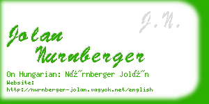 jolan nurnberger business card